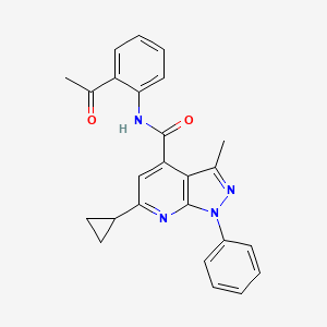 molecular formula C25H22N4O2 B10920903 N-(2-acetylphenyl)-6-cyclopropyl-3-methyl-1-phenyl-1H-pyrazolo[3,4-b]pyridine-4-carboxamide 