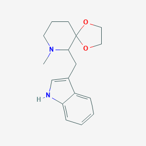 molecular formula C17H22N2O2 B010921 6-(3-Indolylmethyl)-7-methyl-1,4-dioxa-7-azaspiro(4,5)-decane CAS No. 102520-47-8