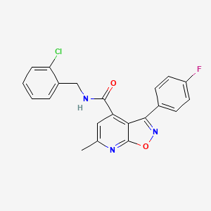 molecular formula C21H15ClFN3O2 B10921172 N-(2-chlorobenzyl)-3-(4-fluorophenyl)-6-methyl[1,2]oxazolo[5,4-b]pyridine-4-carboxamide 