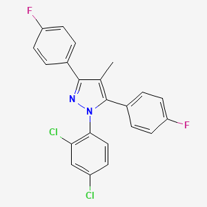 molecular formula C22H14Cl2F2N2 B10921220 1-(2,4-dichlorophenyl)-3,5-bis(4-fluorophenyl)-4-methyl-1H-pyrazole CAS No. 1006323-16-5