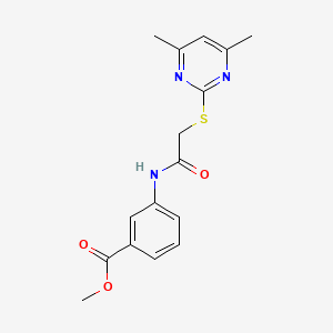 molecular formula C16H17N3O3S B10921242 Methyl 3-({[(4,6-dimethylpyrimidin-2-yl)sulfanyl]acetyl}amino)benzoate 