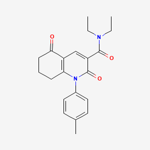 molecular formula C21H24N2O3 B10921281 N,N-diethyl-1-(4-methylphenyl)-2,5-dioxo-1,2,5,6,7,8-hexahydroquinoline-3-carboxamide 