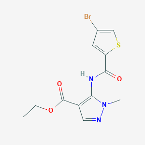 molecular formula C12H12BrN3O3S B10921300 ethyl 5-{[(4-bromothiophen-2-yl)carbonyl]amino}-1-methyl-1H-pyrazole-4-carboxylate 