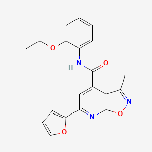 molecular formula C20H17N3O4 B10921306 N-(2-ethoxyphenyl)-6-(furan-2-yl)-3-methyl[1,2]oxazolo[5,4-b]pyridine-4-carboxamide 