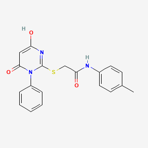 molecular formula C19H17N3O3S B10921347 2-[(4-hydroxy-6-oxo-1-phenyl-1,6-dihydropyrimidin-2-yl)sulfanyl]-N-(4-methylphenyl)acetamide 