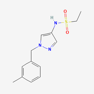 molecular formula C13H17N3O2S B10921440 N-[1-(3-methylbenzyl)-1H-pyrazol-4-yl]ethanesulfonamide 