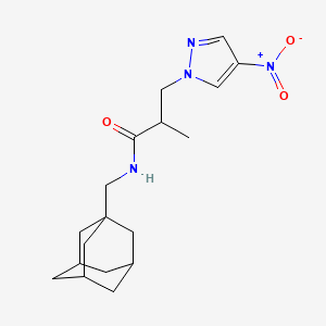 molecular formula C18H26N4O3 B10921450 N~1~-(1-Adamantylmethyl)-2-methyl-3-(4-nitro-1H-pyrazol-1-YL)propanamide 