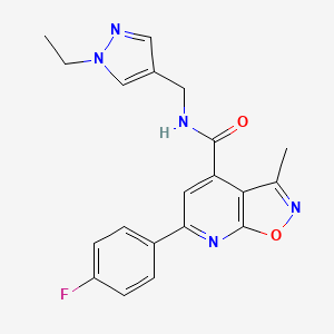 molecular formula C20H18FN5O2 B10921459 N-[(1-ethyl-1H-pyrazol-4-yl)methyl]-6-(4-fluorophenyl)-3-methyl[1,2]oxazolo[5,4-b]pyridine-4-carboxamide 