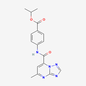 molecular formula C17H17N5O3 B10921631 Propan-2-yl 4-{[(5-methyl[1,2,4]triazolo[1,5-a]pyrimidin-7-yl)carbonyl]amino}benzoate 
