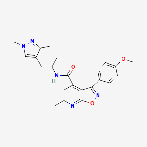 molecular formula C23H25N5O3 B10921664 N-[1-(1,3-dimethyl-1H-pyrazol-4-yl)propan-2-yl]-3-(4-methoxyphenyl)-6-methyl[1,2]oxazolo[5,4-b]pyridine-4-carboxamide 
