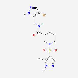 molecular formula C16H23BrN6O3S B10921850 N-[(4-bromo-1-methyl-1H-pyrazol-5-yl)methyl]-1-[(1,5-dimethyl-1H-pyrazol-4-yl)sulfonyl]piperidine-3-carboxamide 