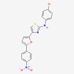 molecular formula C19H12BrN3O3S B10922180 N-(4-bromophenyl)-4-[5-(4-nitrophenyl)furan-2-yl]-1,3-thiazol-2-amine 