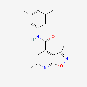 molecular formula C18H19N3O2 B10922292 N-(3,5-dimethylphenyl)-6-ethyl-3-methyl[1,2]oxazolo[5,4-b]pyridine-4-carboxamide 