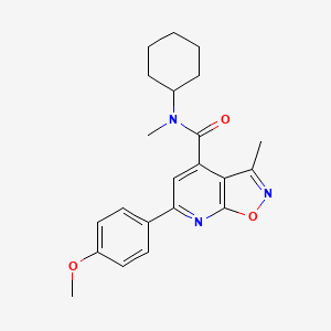 molecular formula C22H25N3O3 B10922317 N-cyclohexyl-6-(4-methoxyphenyl)-N,3-dimethyl[1,2]oxazolo[5,4-b]pyridine-4-carboxamide 