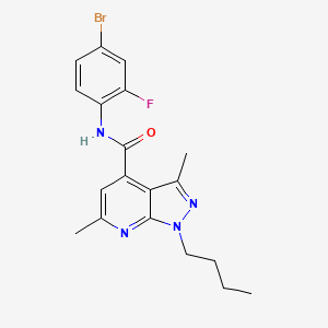 molecular formula C19H20BrFN4O B10922495 N-(4-bromo-2-fluorophenyl)-1-butyl-3,6-dimethyl-1H-pyrazolo[3,4-b]pyridine-4-carboxamide 