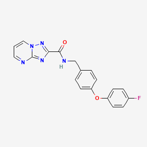 molecular formula C19H14FN5O2 B10922611 N-[4-(4-fluorophenoxy)benzyl][1,2,4]triazolo[1,5-a]pyrimidine-2-carboxamide 