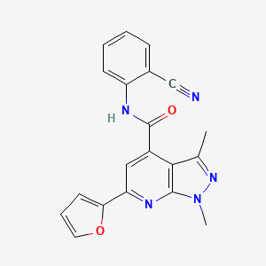 molecular formula C20H15N5O2 B10922626 N-(2-cyanophenyl)-6-(furan-2-yl)-1,3-dimethyl-1H-pyrazolo[3,4-b]pyridine-4-carboxamide 