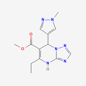 molecular formula C13H16N6O2 B10922748 methyl 5-ethyl-7-(1-methyl-1H-pyrazol-4-yl)-4,7-dihydro[1,2,4]triazolo[1,5-a]pyrimidine-6-carboxylate 