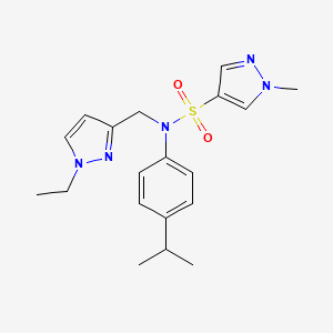 molecular formula C19H25N5O2S B10923424 N-[(1-ethyl-1H-pyrazol-3-yl)methyl]-1-methyl-N-[4-(propan-2-yl)phenyl]-1H-pyrazole-4-sulfonamide 