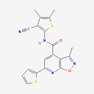 molecular formula C19H14N4O2S2 B10923467 N-(3-cyano-4,5-dimethylthiophen-2-yl)-3-methyl-6-(thiophen-2-yl)[1,2]oxazolo[5,4-b]pyridine-4-carboxamide 