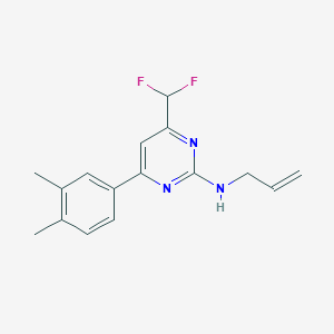 molecular formula C16H17F2N3 B10923938 4-(difluoromethyl)-6-(3,4-dimethylphenyl)-N-(prop-2-en-1-yl)pyrimidin-2-amine 