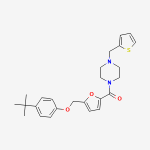 molecular formula C25H30N2O3S B10924102 {5-[(4-Tert-butylphenoxy)methyl]furan-2-yl}[4-(thiophen-2-ylmethyl)piperazin-1-yl]methanone 
