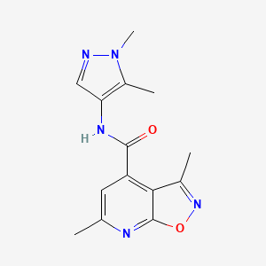 molecular formula C14H15N5O2 B10924118 N-(1,5-dimethyl-1H-pyrazol-4-yl)-3,6-dimethyl[1,2]oxazolo[5,4-b]pyridine-4-carboxamide 