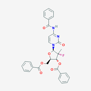 molecular formula C31H26FN3O7 B109243 (2R,3R,4R,5R)-5-(4-Benzamido-2-oxopyrimidin-1(2H)-yl)-2-((benzoyloxy)methyl)-4-fluoro-4-methyltetrahydrofuran-3-yl benzoate CAS No. 817204-32-3