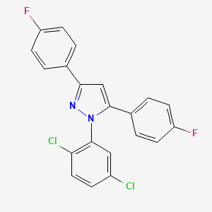 molecular formula C21H12Cl2F2N2 B10924877 1-(2,5-dichlorophenyl)-3,5-bis(4-fluorophenyl)-1H-pyrazole 