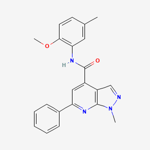 molecular formula C22H20N4O2 B10928334 N-(2-methoxy-5-methylphenyl)-1-methyl-6-phenyl-1H-pyrazolo[3,4-b]pyridine-4-carboxamide 