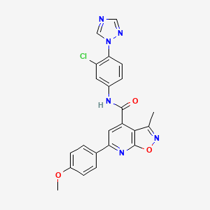 molecular formula C23H17ClN6O3 B10931598 N-[3-chloro-4-(1H-1,2,4-triazol-1-yl)phenyl]-6-(4-methoxyphenyl)-3-methyl[1,2]oxazolo[5,4-b]pyridine-4-carboxamide 