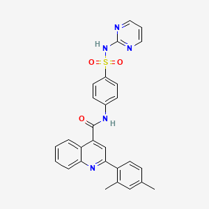 molecular formula C28H23N5O3S B10931801 2-(2,4-dimethylphenyl)-N-[4-(pyrimidin-2-ylsulfamoyl)phenyl]quinoline-4-carboxamide 
