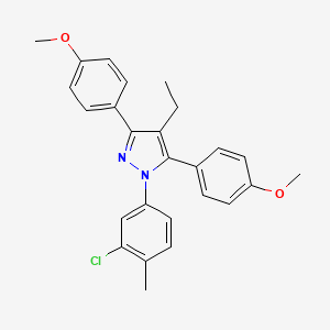 molecular formula C26H25ClN2O2 B10931820 1-(3-chloro-4-methylphenyl)-4-ethyl-3,5-bis(4-methoxyphenyl)-1H-pyrazole CAS No. 1006333-19-2
