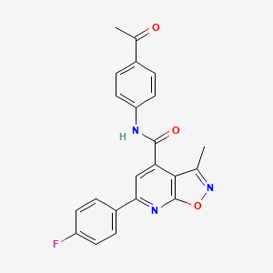 molecular formula C22H16FN3O3 B10933481 N-(4-acetylphenyl)-6-(4-fluorophenyl)-3-methyl[1,2]oxazolo[5,4-b]pyridine-4-carboxamide 