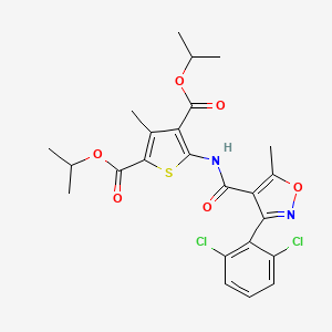 molecular formula C24H24Cl2N2O6S B10933609 Dipropan-2-yl 5-({[3-(2,6-dichlorophenyl)-5-methyl-1,2-oxazol-4-yl]carbonyl}amino)-3-methylthiophene-2,4-dicarboxylate 