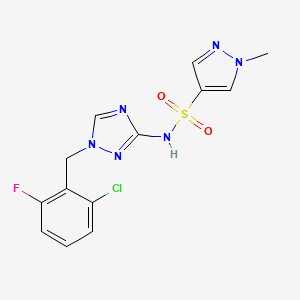 molecular formula C13H12ClFN6O2S B10933647 N-[1-(2-chloro-6-fluorobenzyl)-1H-1,2,4-triazol-3-yl]-1-methyl-1H-pyrazole-4-sulfonamide 