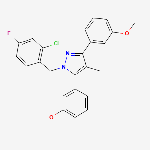 molecular formula C25H22ClFN2O2 B10934242 1-(2-chloro-4-fluorobenzyl)-3,5-bis(3-methoxyphenyl)-4-methyl-1H-pyrazole 