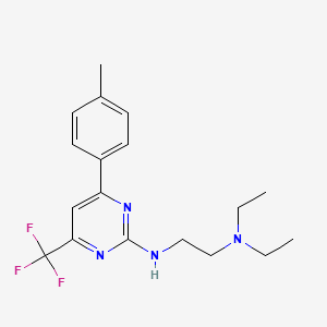 molecular formula C18H23F3N4 B10935120 N,N-diethyl-N'-[4-(4-methylphenyl)-6-(trifluoromethyl)pyrimidin-2-yl]ethane-1,2-diamine 