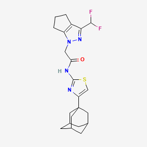 molecular formula C22H26F2N4OS B10935325 N~1~-[4-(1-Adamantyl)-1,3-thiazol-2-YL]-2-[3-(difluoromethyl)-5,6-dihydrocyclopenta[C]pyrazol-1(4H)-YL]acetamide 