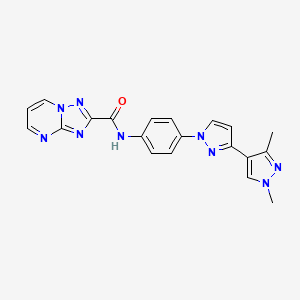 molecular formula C20H17N9O B10935682 N-[4-(1',3'-dimethyl-1H,1'H-3,4'-bipyrazol-1-yl)phenyl][1,2,4]triazolo[1,5-a]pyrimidine-2-carboxamide CAS No. 1174850-86-2