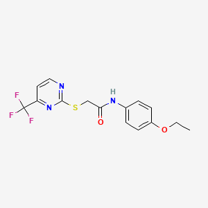 molecular formula C15H14F3N3O2S B10935745 N-(4-ethoxyphenyl)-2-{[4-(trifluoromethyl)pyrimidin-2-yl]sulfanyl}acetamide 