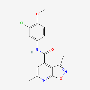 molecular formula C16H14ClN3O3 B10935777 N-(3-chloro-4-methoxyphenyl)-3,6-dimethyl[1,2]oxazolo[5,4-b]pyridine-4-carboxamide 
