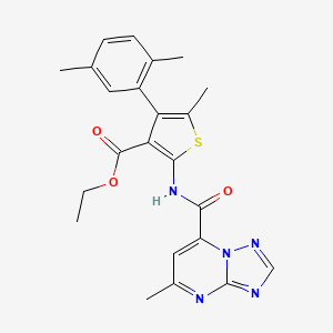 molecular formula C23H23N5O3S B10935815 Ethyl 4-(2,5-dimethylphenyl)-5-methyl-2-{[(5-methyl[1,2,4]triazolo[1,5-a]pyrimidin-7-yl)carbonyl]amino}thiophene-3-carboxylate 