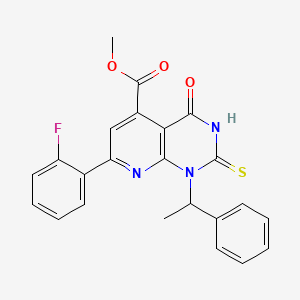 molecular formula C23H18FN3O3S B10935831 Methyl 7-(2-fluorophenyl)-4-oxo-1-(1-phenylethyl)-2-sulfanyl-1,4-dihydropyrido[2,3-d]pyrimidine-5-carboxylate 