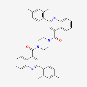 molecular formula C40H36N4O2 B10935881 Piperazine-1,4-diylbis{[2-(2,4-dimethylphenyl)quinolin-4-yl]methanone} 