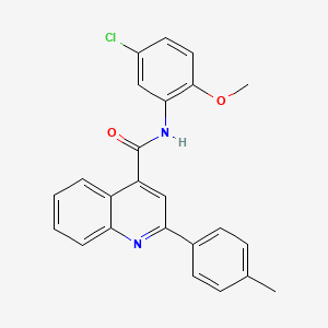molecular formula C24H19ClN2O2 B10935935 N-(5-chloro-2-methoxyphenyl)-2-(4-methylphenyl)quinoline-4-carboxamide 