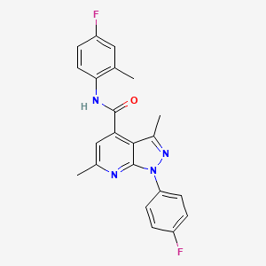 molecular formula C22H18F2N4O B10935942 N-(4-fluoro-2-methylphenyl)-1-(4-fluorophenyl)-3,6-dimethyl-1H-pyrazolo[3,4-b]pyridine-4-carboxamide 