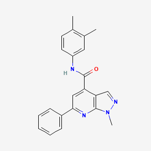 molecular formula C22H20N4O B10935944 N-(3,4-dimethylphenyl)-1-methyl-6-phenyl-1H-pyrazolo[3,4-b]pyridine-4-carboxamide 