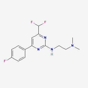 molecular formula C15H17F3N4 B10935995 N'-[4-(difluoromethyl)-6-(4-fluorophenyl)pyrimidin-2-yl]-N,N-dimethylethane-1,2-diamine 