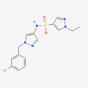 molecular formula C15H16ClN5O2S B10936051 N-[1-(3-chlorobenzyl)-1H-pyrazol-4-yl]-1-ethyl-1H-pyrazole-4-sulfonamide 